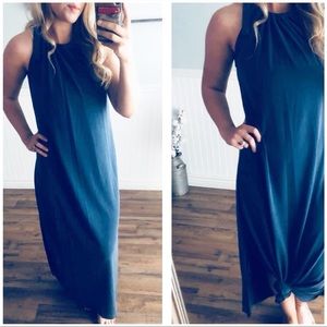 Sleeveless Navy Maxi Dress